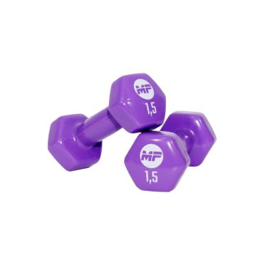 Muscle Power Vinyl Dumbbellset 2 x 1.5 kg purple 