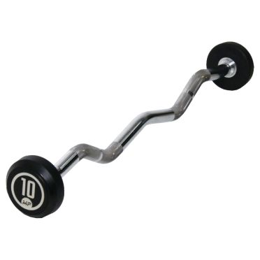 Muscle Power Rubber fixed curl barbell 10 kg 
