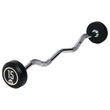 Muscle Power Rubber fixed curl barbell 15 kg 