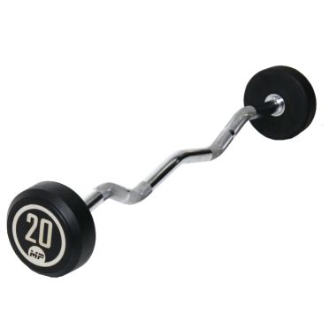 Muscle Power Rubber fixed curl barbell 20 kg 