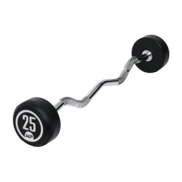 Muscle Power Rubber fixed curl barbell 25 kg 