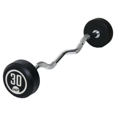 Muscle Power Rubber fixed curl barbell 30 kg 