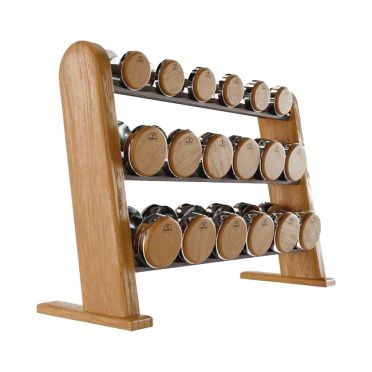 NOHrD Dumbbell set including storage cherry wood 